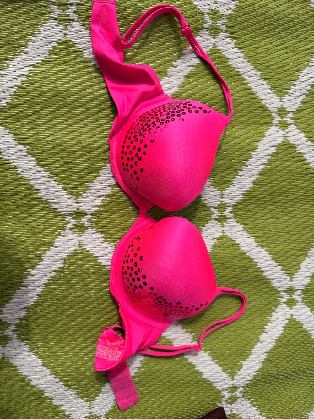 Victoria's Secret Neon Pink Studded Push-Up Bra